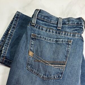 Ariat M4 Men's Jeans, 40/32 Boot Cut Low Rise, Western Denim with Some Distress